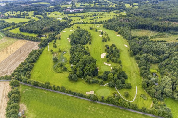 Aerial view, golf course and golf club Unna-Fröndenberg, Fröndenberg/Ruhr, Ruhr area, North