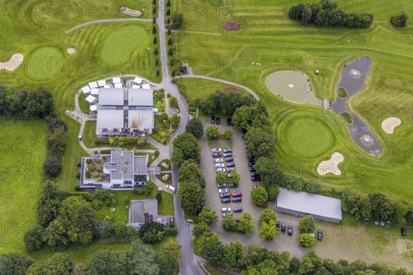 Aerial view, Golf Hotel and Golf Club Gut Neuenhof in Fröndenberg/Ruhr, Ruhr area, North