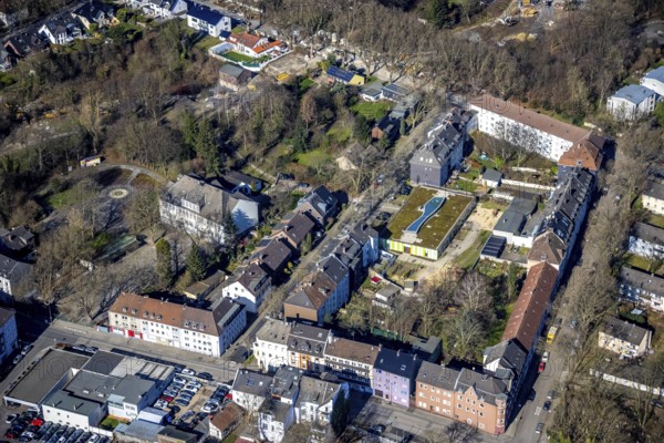 Aerial view, Städt. Kindergarten Irmgardstraße, Gelsenkirchen-Bulmke-Hüllen, Gelsenkirchen, Ruhr