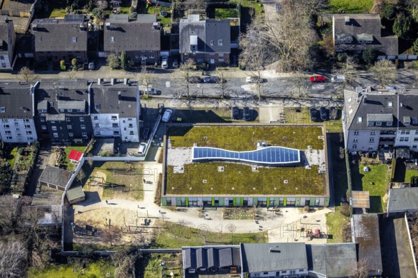 Aerial view, Städt. Kindergarten Irmgardstraße, Gelsenkirchen-Bulmke-Hüllen, Gelsenkirchen, Ruhr