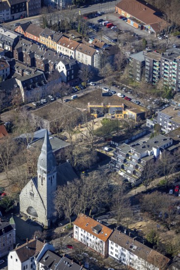 Aerial view, Church of the Resurrection, Josefstraße corner Emanuelstraße, dilapidated and closed