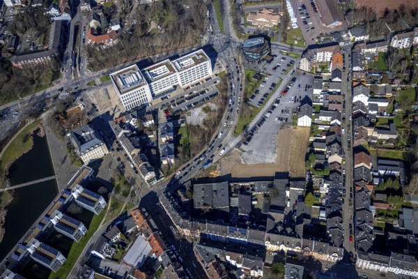 Aerial view, Gelsenkirchen Justice Centre, Ückendorf, Gelsenkirchen, Ruhr area, North