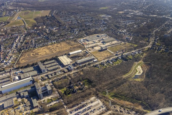Aerial view, industrial area Bergmannsglückstraße, area of the former colliery Bergmannsglück, RHZ