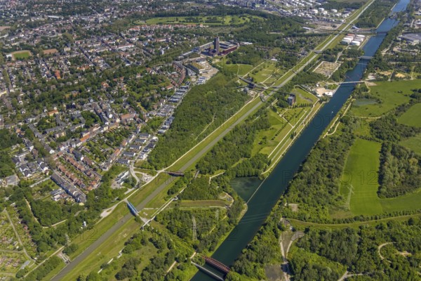 Aerial view, industrial park Nordstern, Nordsternpark, Heßler, Gelsenkirchen, Ruhr area, North