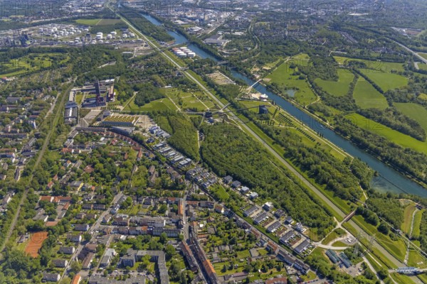 Aerial view, industrial park Nordstern, Nordsternpark, Heßler, Gelsenkirchen, Ruhr area, North