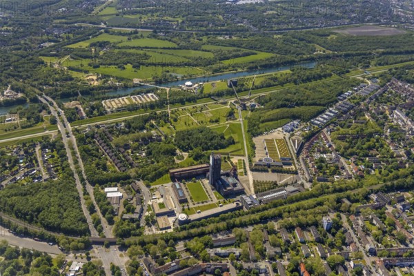 Aerial view, industrial park Nordstern, Nordsternpark, Heßler, Gelsenkirchen, Ruhr area, North