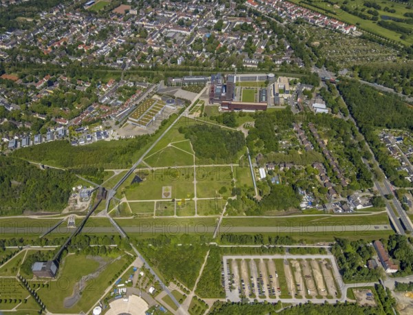 Aerial view, industrial park Nordstern, Nordsternpark, Heßler, Gelsenkirchen, Ruhr area, North