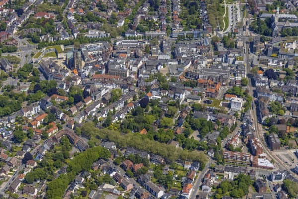 Aerial view, main centre Buer, retail centre, Buer, Gelsenkirchen, Ruhr area, North
