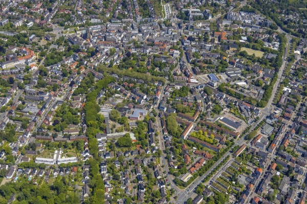 Aerial view, main centre Buer, retail centre, Buer, Gelsenkirchen, Ruhr area, North