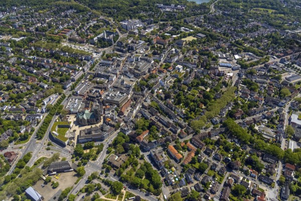 Aerial view, main centre Buer, retail centre, Buer, Gelsenkirchen, Ruhr area, North