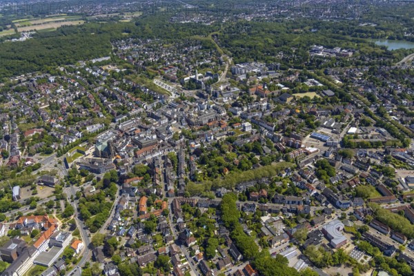 Aerial view, main centre Buer, retail centre, Buer, Gelsenkirchen, Ruhr area, North