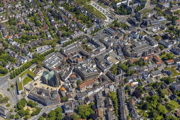 Aerial view, main centre Buer, retail centre, Buer, Gelsenkirchen, Ruhr area, North