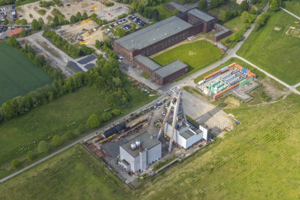Aerial view, Hugo Schacht 2 colliery, Buer, Gelsenkirchen, Ruhr area, North Rhine-Westphalia,