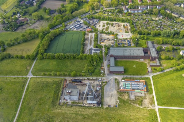 Aerial view, Hugo Schacht 2 colliery, Buer, Gelsenkirchen, Ruhr area, North Rhine-Westphalia,