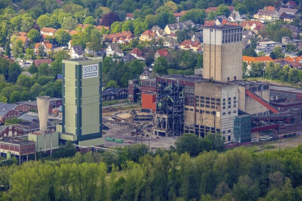 Aerial view, former DSK Lippe mine, Egonstraße, city limits to Gelsenkirchen, Westerholt, Hassel,