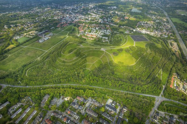 Aerial photo, Rungenberghalde, Beckhausen, Gelsenkirchen, Ruhr area, North Rhine-Westphalia,