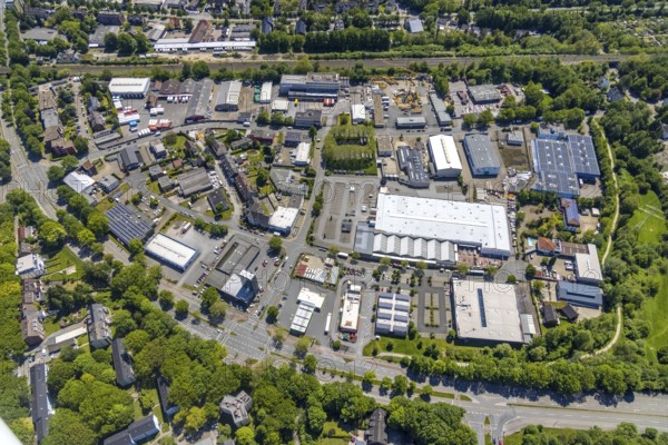 Aerial view, supplementary location Buschgrundstraße, retail centre, Buer, Gelsenkirchen, Ruhr