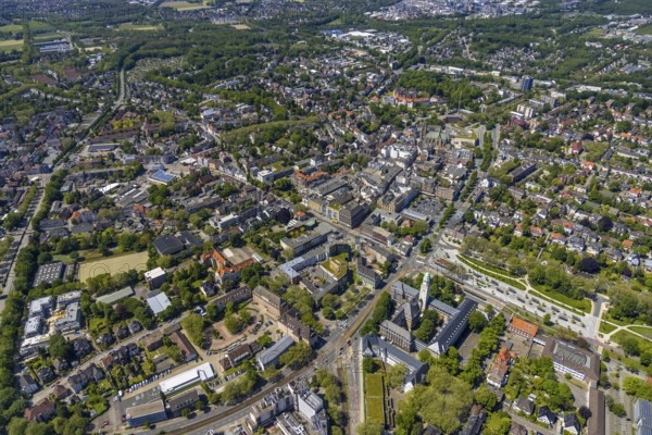 Aerial view, main centre Buer, retail centre, Buer, Gelsenkirchen, Ruhr area, North