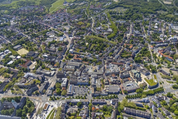 Aerial view, main centre Buer, retail centre, Buer, Gelsenkirchen, Ruhr area, North