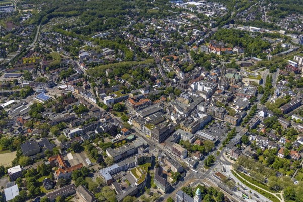Aerial view, main centre Buer, retail centre, Buer, Gelsenkirchen, Ruhr area, North