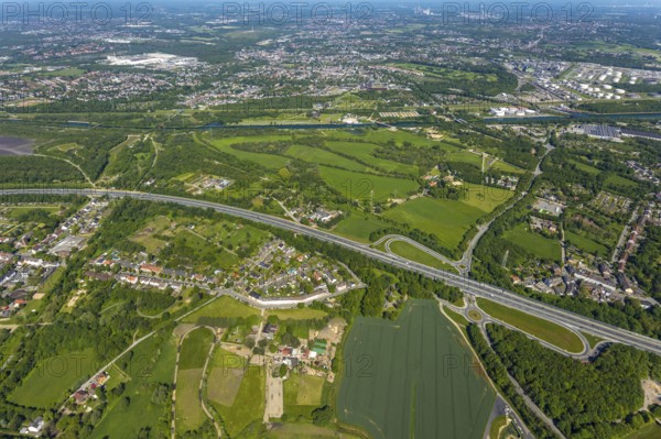Aerial view, industrial park Nordstern, Nordsternpark, Heßler, Gelsenkirchen, Ruhr area, North