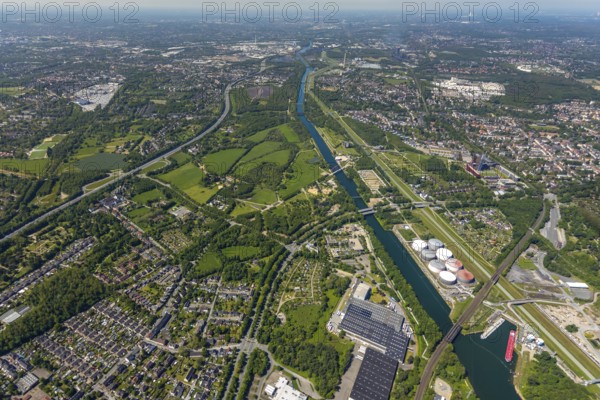 Aerial view, industrial park Nordstern, Nordsternpark, Heßler, Gelsenkirchen, Ruhr area, North