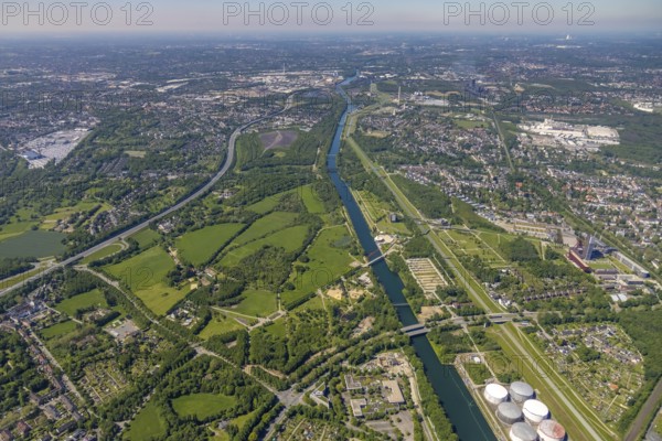Aerial view, industrial park Nordstern, Nordsternpark, Heßler, Gelsenkirchen, Ruhr area, North