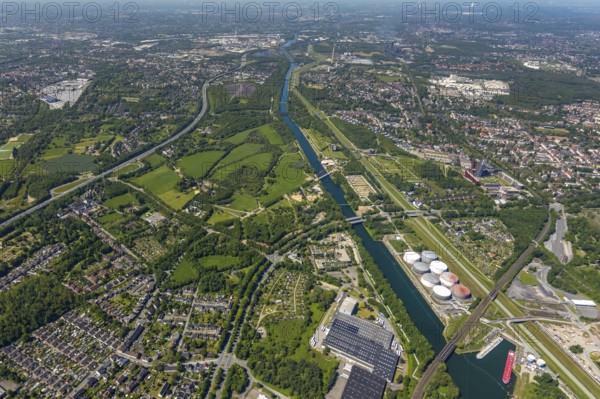 Aerial view, industrial park Nordstern, Nordsternpark, Heßler, Gelsenkirchen, Ruhr area, North