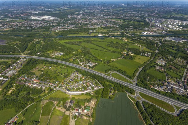 Aerial view, industrial park Nordstern, Nordsternpark, Heßler, Gelsenkirchen, Ruhr area, North