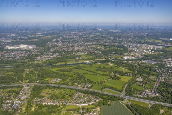 Aerial view, industrial park Nordstern, Nordsternpark, Heßler, Gelsenkirchen, Ruhr area, North