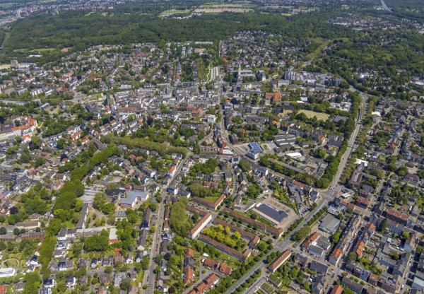 Aerial view, main centre Buer, retail centre, Buer, Gelsenkirchen, Ruhr area, North