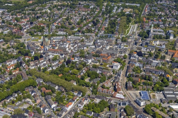 Aerial view, main centre Buer, retail centre, Buer, Gelsenkirchen, Ruhr area, North