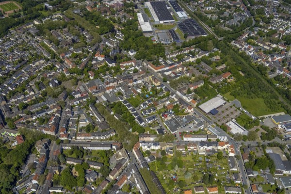 Aerial view, Rotthausen secondary centre, Karl-Meyer-Straße, retail centre, Rotthausen,