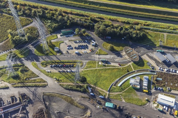 Aerial view, central landfill Emscherbruch in the district Resser Mark in Gelsenkirchen, Ruhr area,