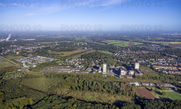 Aerial view, former DSK Lippe mine on Egonstraße on the city limits of Gelsenkirchen in the