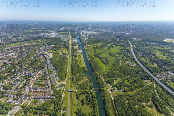 Aerial view, industrial park Nordstern, Nordsternpark, Heßler, Gelsenkirchen, Ruhr area, North