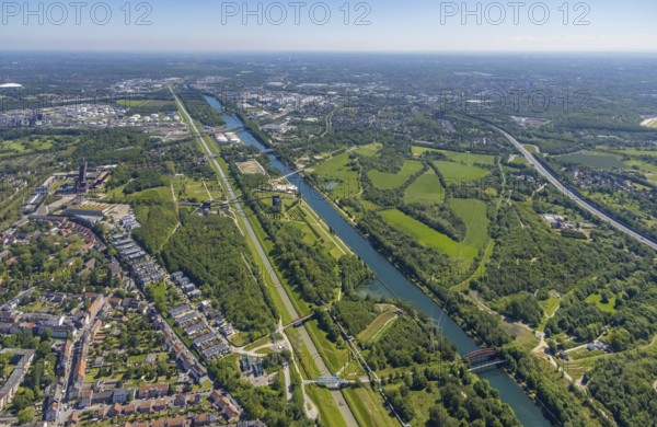 Aerial view, industrial park Nordstern, Nordsternpark, Heßler, Gelsenkirchen, Ruhr area, North