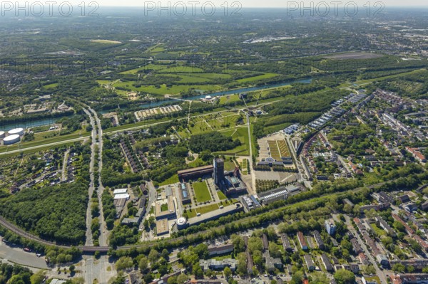 Aerial view, industrial park Nordstern, Nordsternpark, Heßler, Gelsenkirchen, Ruhr area, North