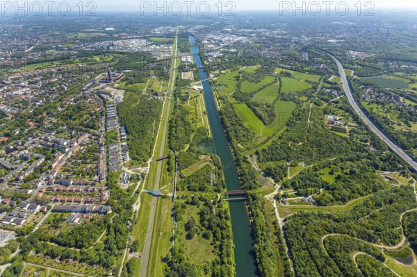 Aerial view, industrial park Nordstern, Nordsternpark, Heßler, Gelsenkirchen, Ruhr area, North