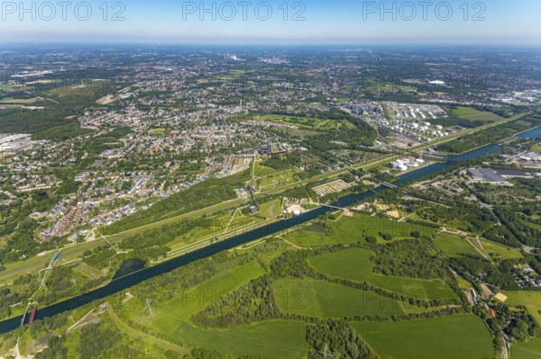 Aerial view, industrial park Nordstern, Nordsternpark, Heßler, Gelsenkirchen, Ruhr area, North
