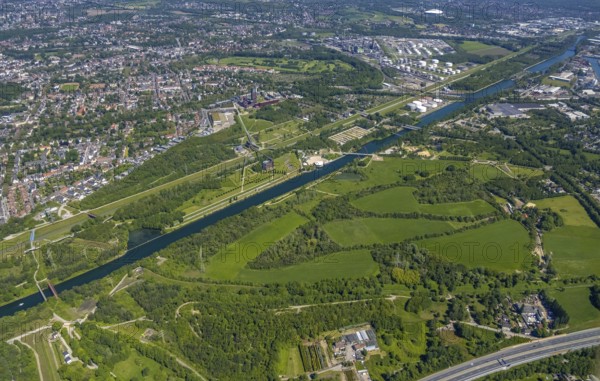 Aerial view, industrial park Nordstern, Nordsternpark, Heßler, Gelsenkirchen, Ruhr area, North
