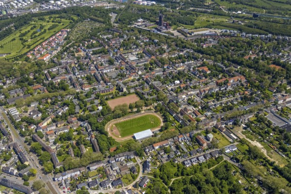 Aerial view, secondary centre Horst, Markenstraße, retail centre, Horst, Gelsenkirchen, Ruhr area,