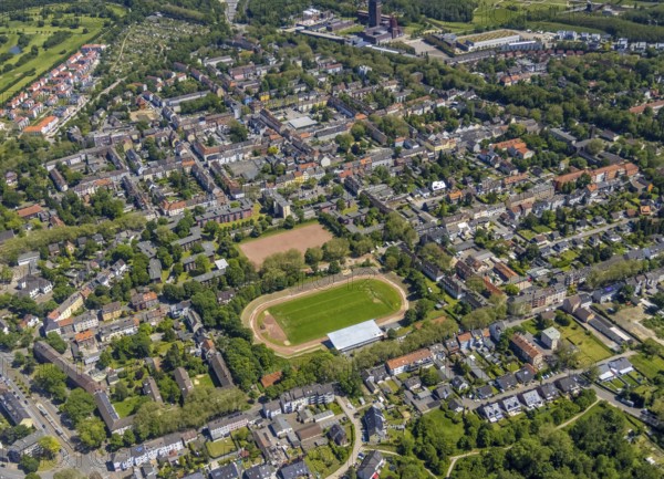 Aerial view, secondary centre Horst, Markenstraße, retail centre, Horst, Gelsenkirchen, Ruhr area,