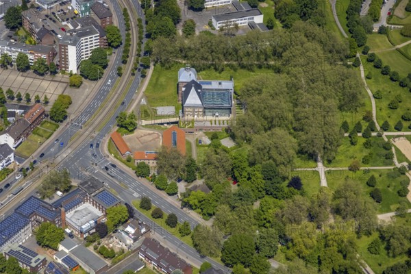 Aerial photograph, Horst Castle Adventure Museum, Horst Castle outer bailey with community centre