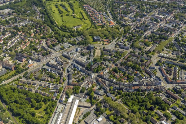 Aerial view, Horst secondary centre, Essener Straße, retail centre, Beckhausen, Gelsenkirchen, Ruhr