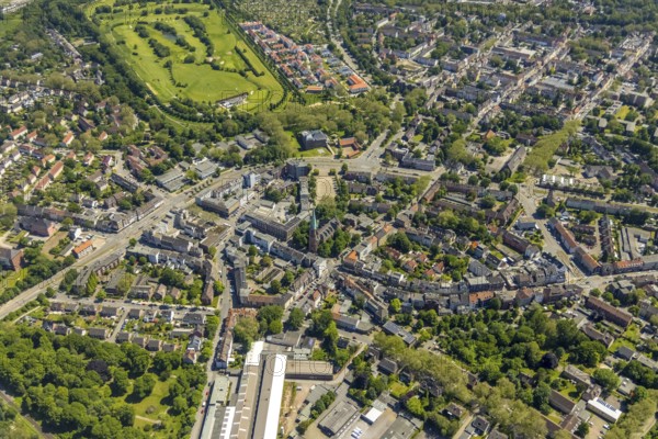 Aerial view, Horst secondary centre, Essener Straße, retail centre, Beckhausen, Gelsenkirchen, Ruhr