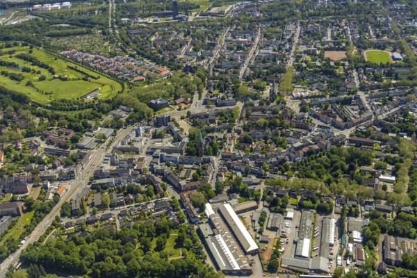 Aerial view, Horst secondary centre, Essener Straße, retail centre, Beckhausen, Gelsenkirchen, Ruhr