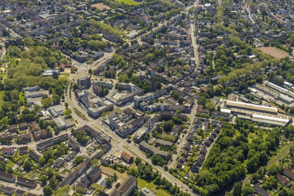 Aerial view, secondary centre Horst, Essener Straße, retail centre, Beckhausen, Gelsenkirchen, Ruhr