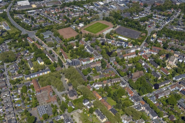 Aerial view, Perspective local supply centre Heßler, Fersenbruch, retail centre, Horst,