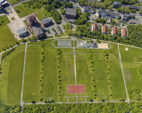 Aerial view, Consol-Park leisure facility, Bismarck, Gelsenkirchen, Ruhr area, North